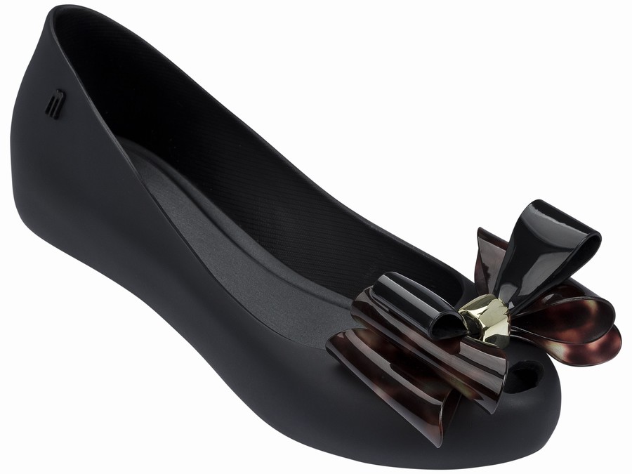 Bailarinas Melissa Ultragirl Triple Bow Mujer - Negras - Argentina TMN-583972